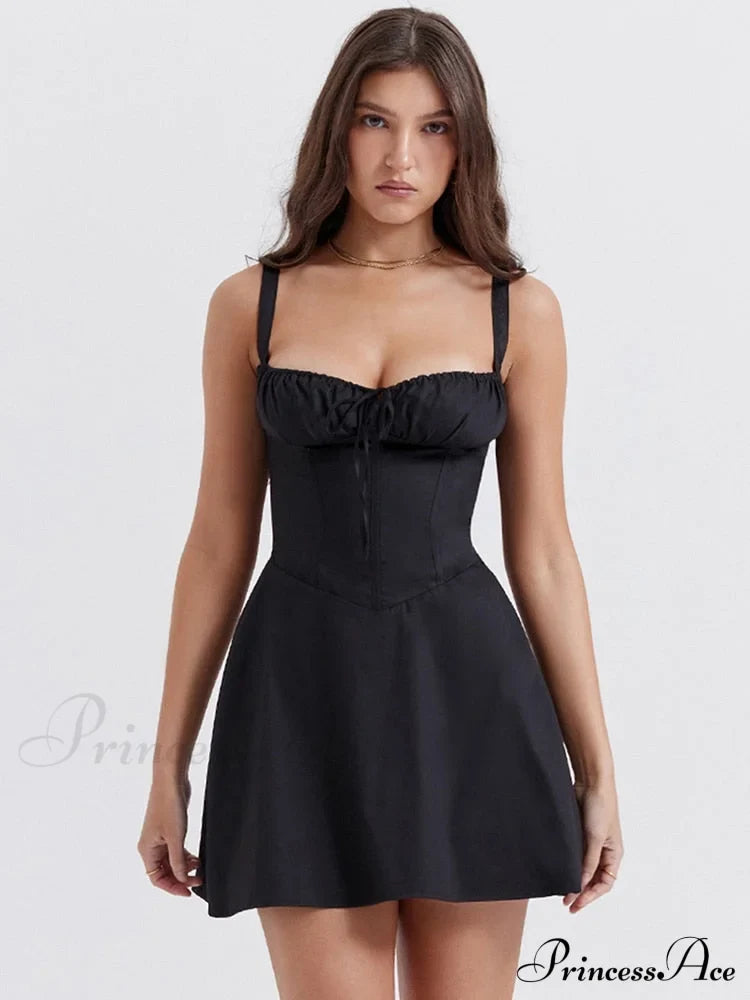 A-Line Party Up Backless Women’s Festive Spaghetti Sleeveless Sexy - Lace Mini Robe Strap Gown