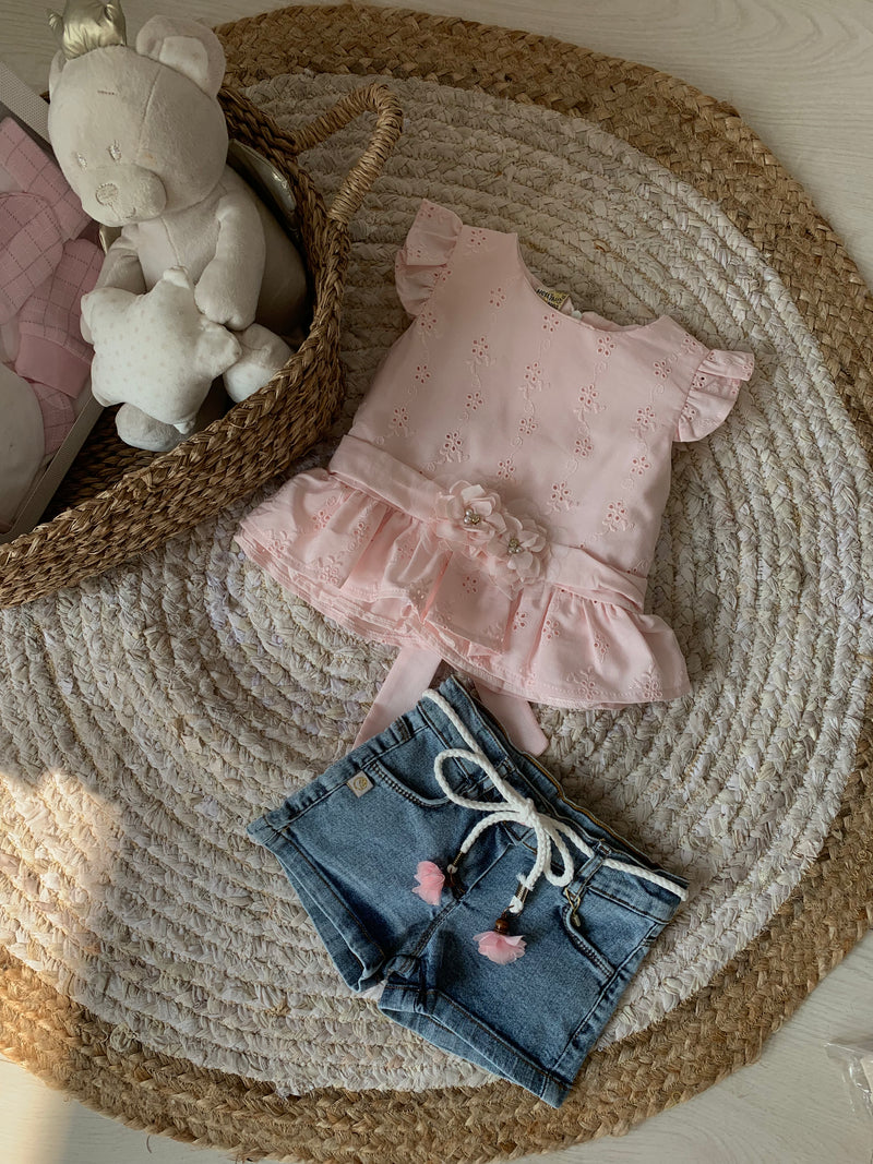 SET BLUZE ME LULE DHE PANTALLONA TE SHKURTER