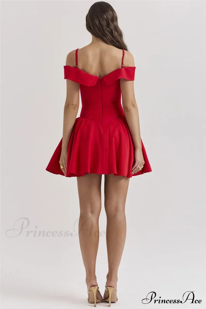 Off-Shoulder Frill Stylish Mini Dress