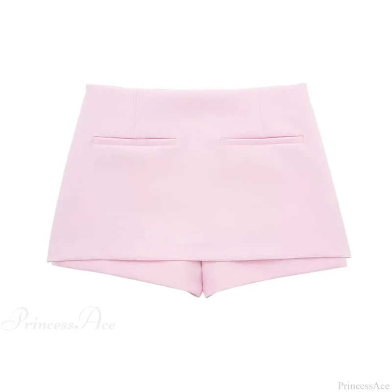 Pink Halter Sleeveless Charming Top And Skort Set