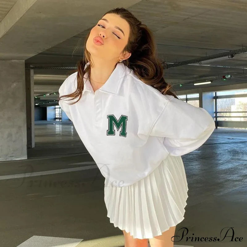 White Loose Letter Print T-shirt