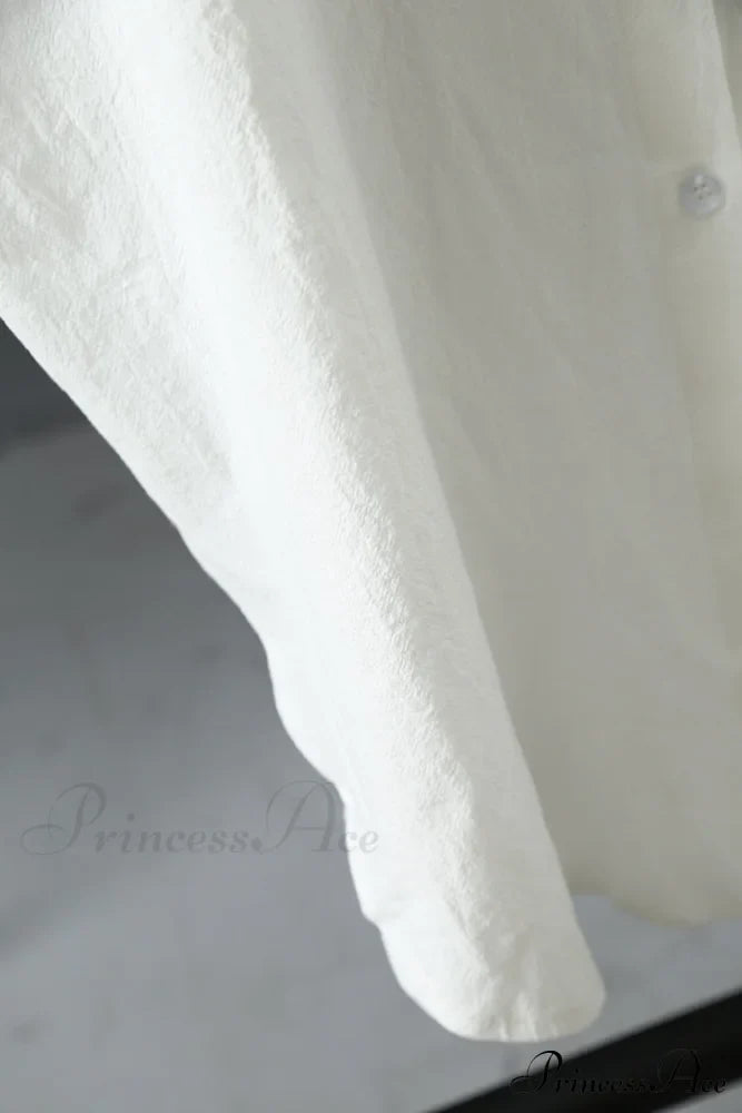 Womenβs Spring/Autumn Arm - Fit Blouse Loose Casual Gown With Long Buttons