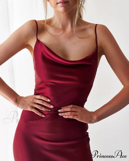 Aleena Satin Stylish Midi Dress S.o. Short Dresses
