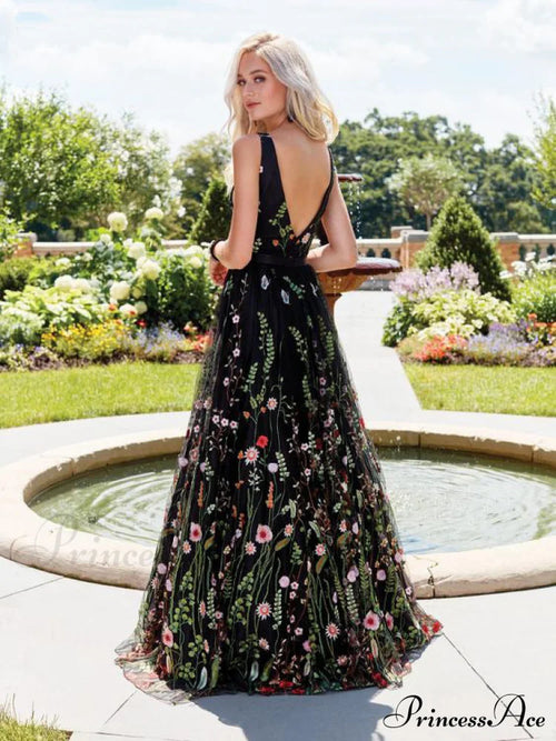 Bohemia Floral V Neck Backless Maxi Dress Dresses