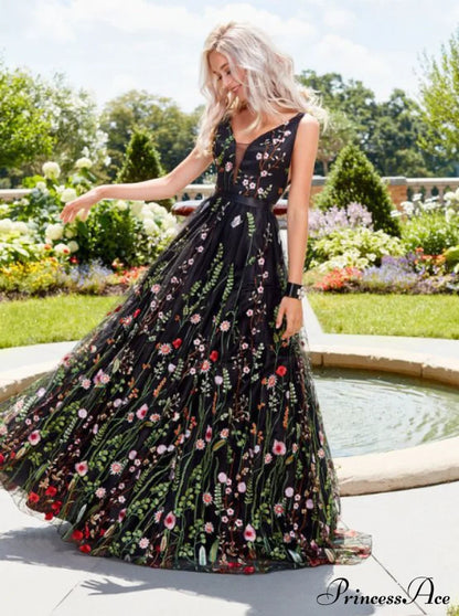 Bohemia Floral V Neck Backless Maxi Dress Green / S Dresses