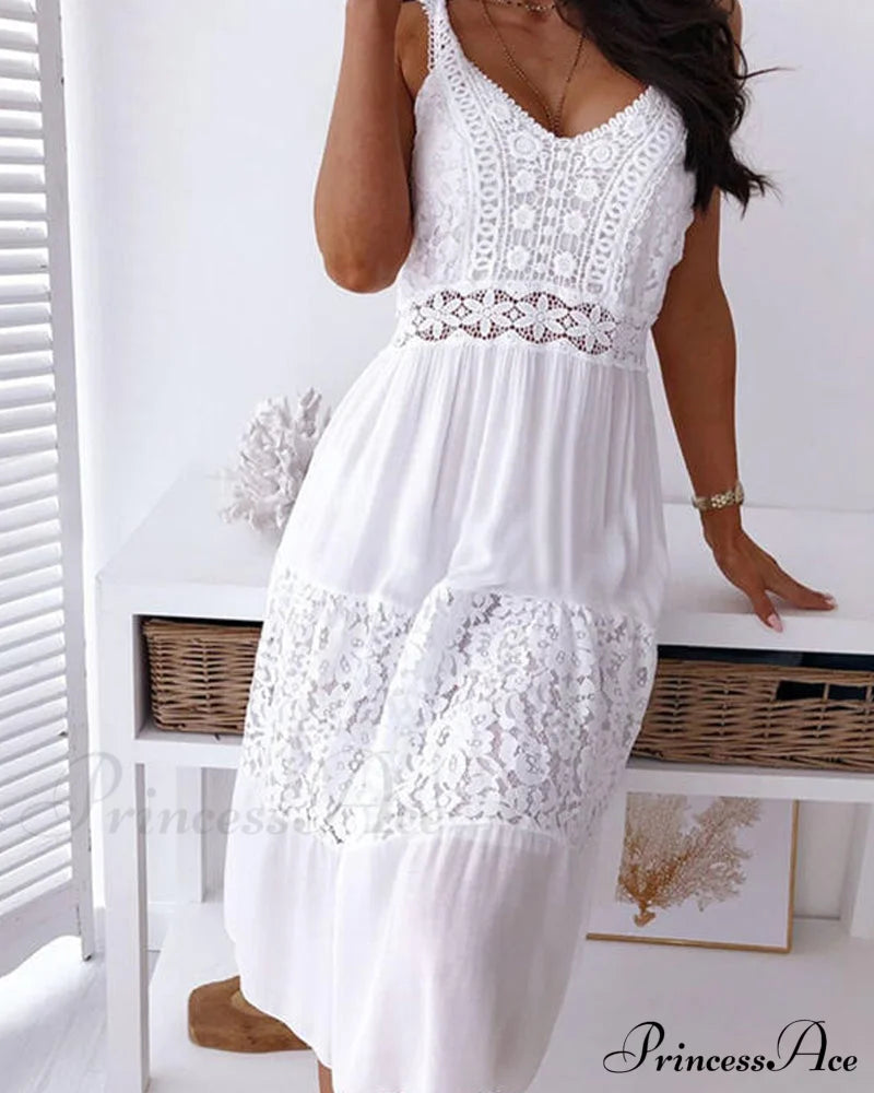 Boho Lace Dress Vacation Dresses