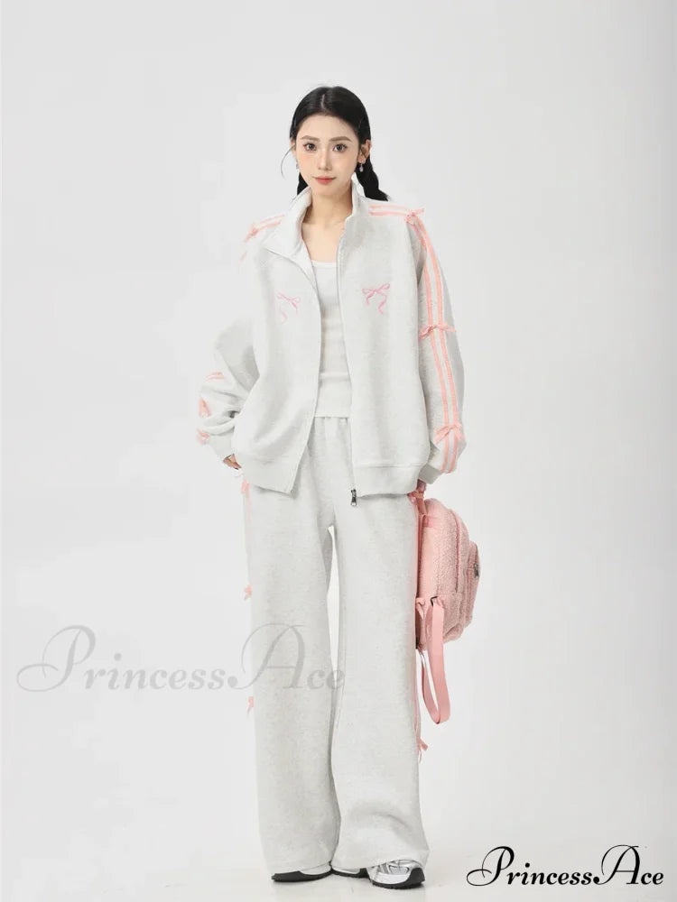 Bow Elegant Tracksuit Set