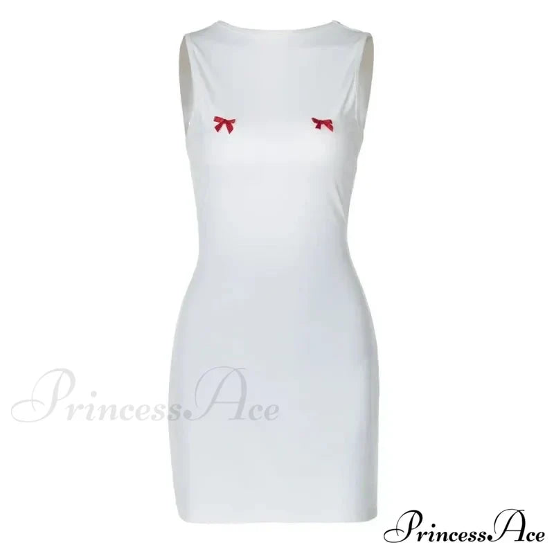 Bows Open Back Charming Sleeveless Mini Dress