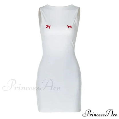 Bows Open Back Charming Sleeveless Mini Dress