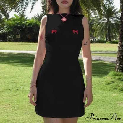 Bows Open Back Charming Sleeveless Mini Dress