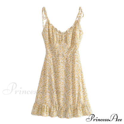 Charming Ditsy Floral Ruffled Mini Dress Casual Dresses