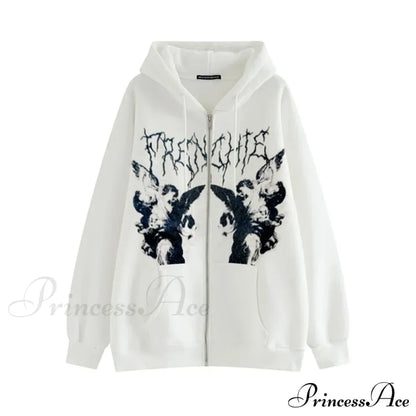 Angel Dark Print Streetwear Hoody Jacket