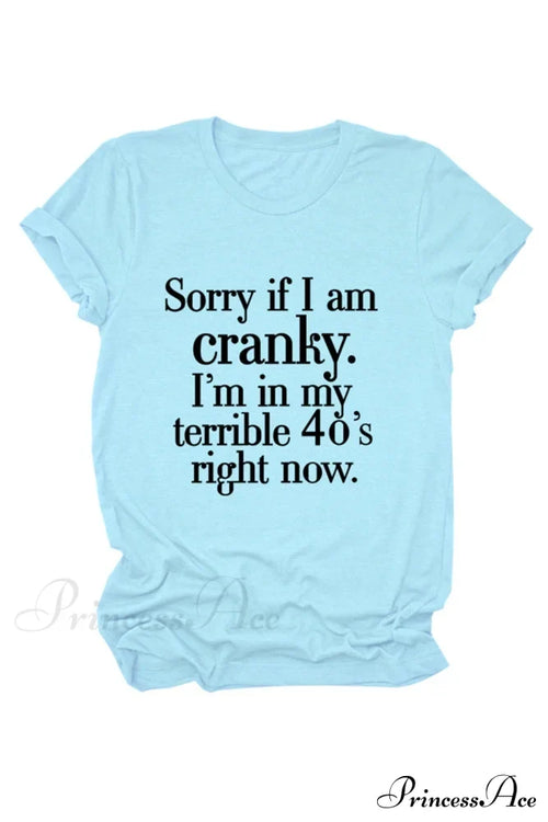 Cranky Patterned T-Shirt Light Blue / S Tees