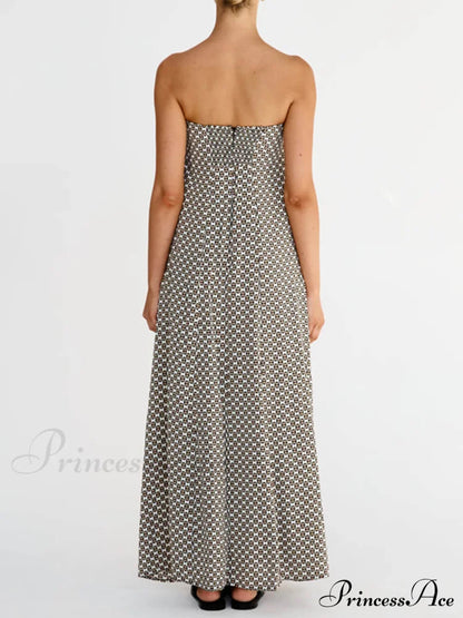 Diamond Print Stylish Bohemian Maxi Dress Dresses
