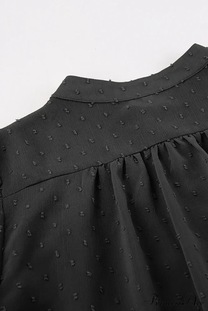 Elegant Neckline Mandarin - Flounce Blouse Solid 3 Color Options Tops/Blouses & Shirts