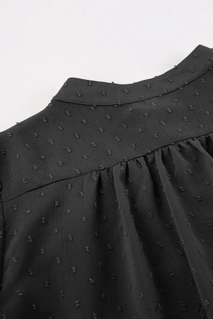 Elegant Neckline Mandarin - Flounce Blouse Solid 3 Color Options Tops/Blouses & Shirts
