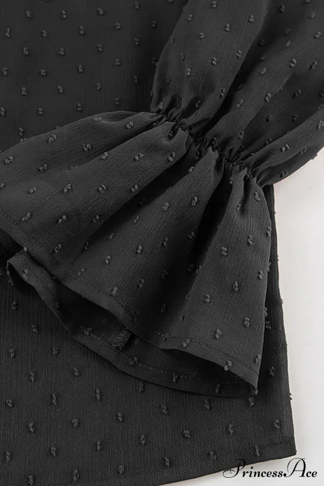 Elegant Neckline Mandarin - Flounce Blouse Solid 3 Color Options Tops/Blouses & Shirts