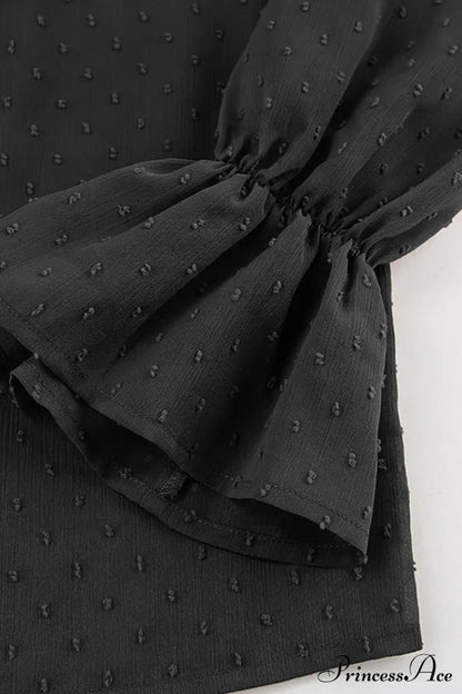 Elegant Neckline Mandarin - Flounce Blouse Solid 3 Color Options Tops/Blouses & Shirts