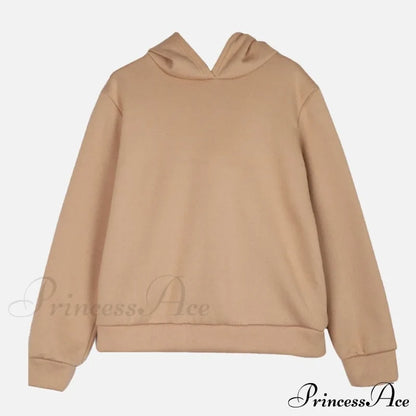 Elegant With Long Sweatshirt Women’s Set And Hoodie Lace-Up Warm Pant Solid Detail