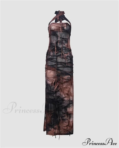 Enchanting Koia Stylish Slit Maxi Dress Brown / Xs Dresses