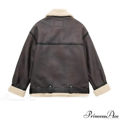 Faux Fur Stylish Double-sided Zipper Jacket