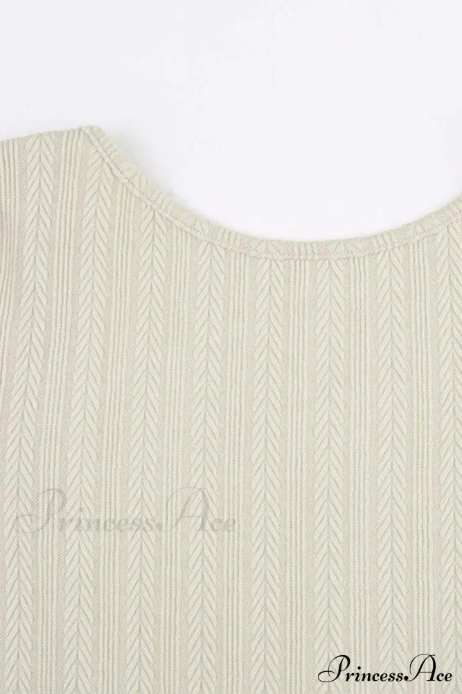 Flares Sleeve Backless Cable Knit Dress Mini Dresses