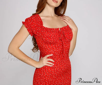 Flirty Vibes Off The Graceful Shoulder Floral Mini Dress Casual Dresses