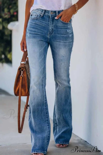 For Pants Mid Rise Denim Fitted Women Bottoms
