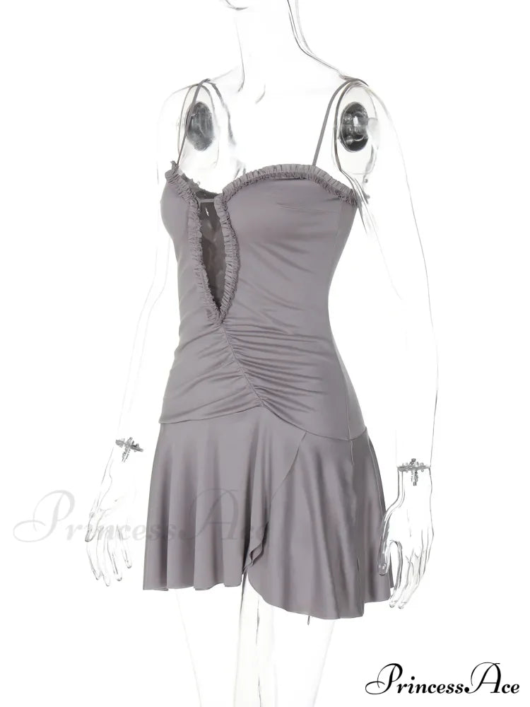 Front Cut Out Charming Cami Mini Dress