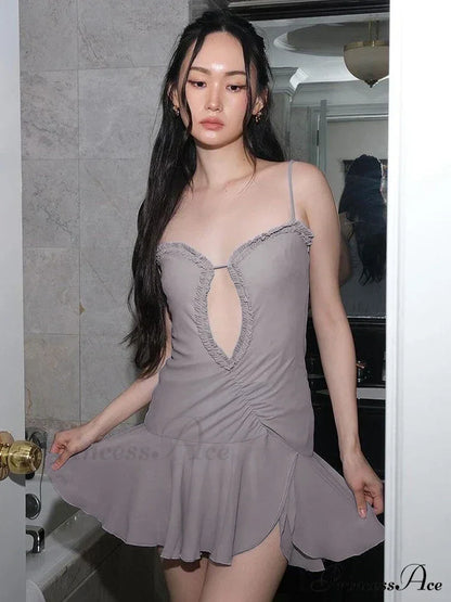 Front Cut Out Charming Cami Mini Dress