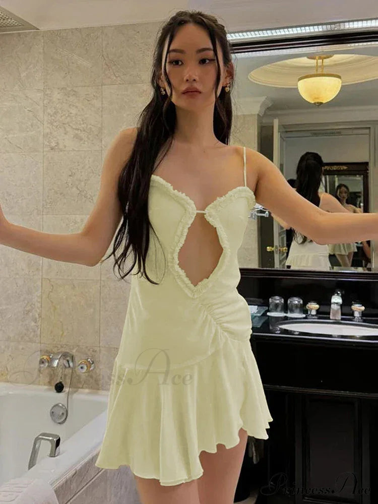 Front Cut Out Charming Cami Mini Dress