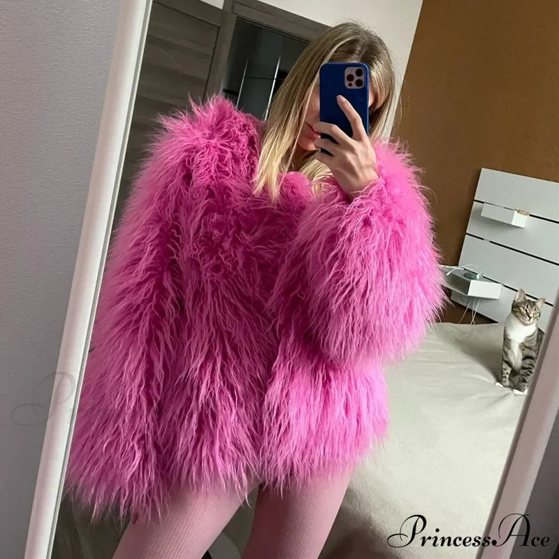 Fur Elegant Fringe Coat Coats-L