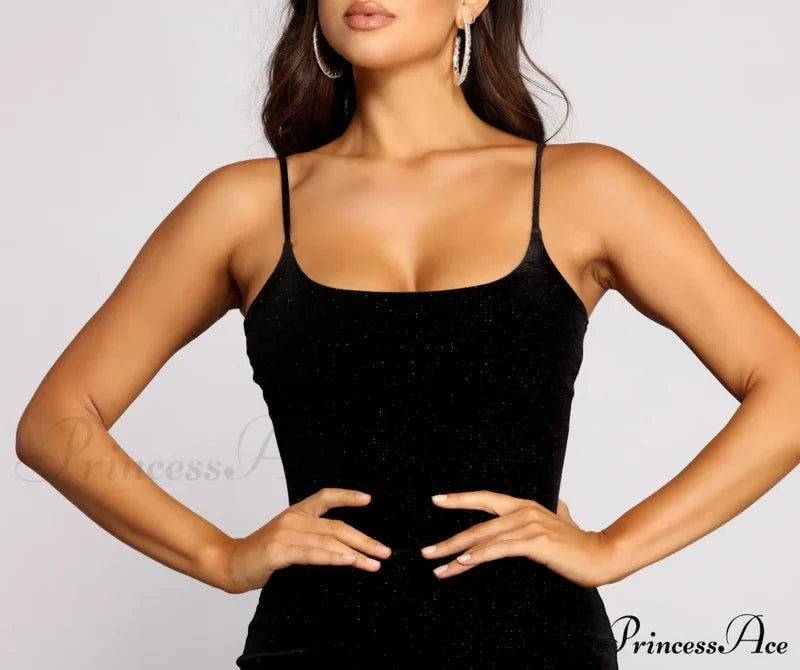 Glowing Moment Stylish Glitter Mini Dress Club Dresses