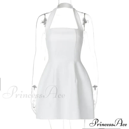 Halter Solid Stylish Mini Dress