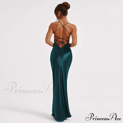 Heidi Formal Stylish Satin Lattice Dress S.o. Long Dresses