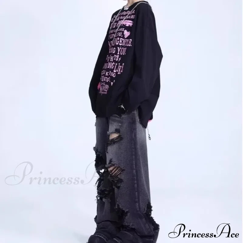 High-End Floor Length Trendy Brand Fashion Jean