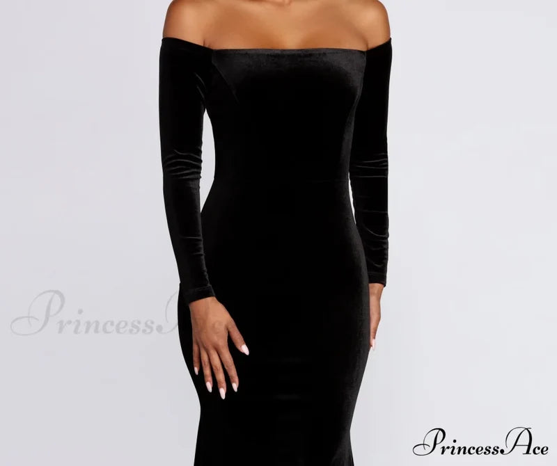 Ida Velvet Stylish Formal Gown S.o. Long Dresses