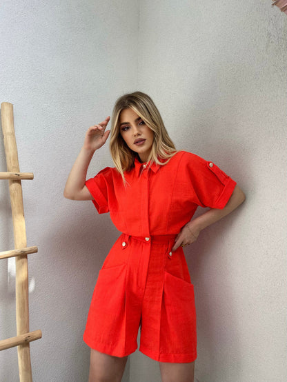 JUMPSUIT ME KRAHE TE SHKURTER DHE KOPSA GOLD