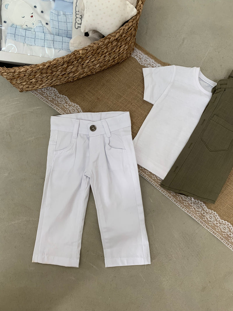 SET ME TRE PJESE/ BLUZE KEMISHE DHE PANTALLONA