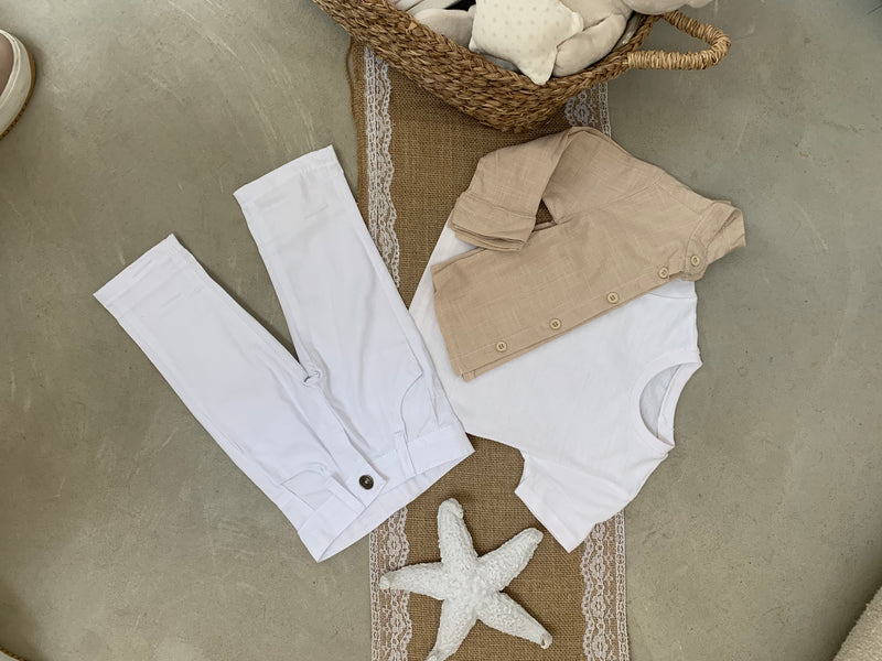 SET ME TRE PJESE/ BLUZE KEMISHE DHE PANTALLONA