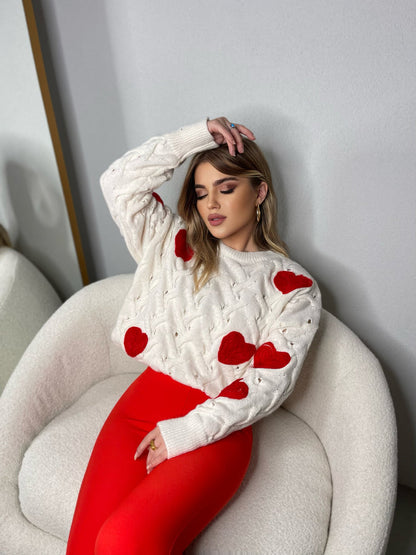 PULOVER ME ZEMRA TE KUQE