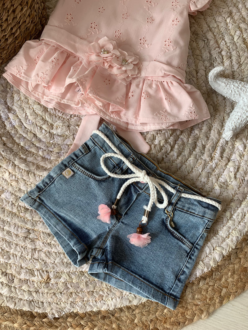 SET BLUZE ME LULE DHE PANTALLONA TE SHKURTER