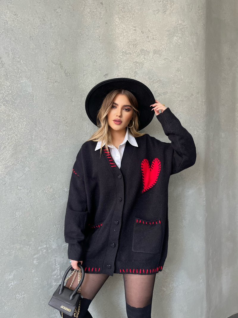CARDIGAN ME ZEMER TE KUQE
