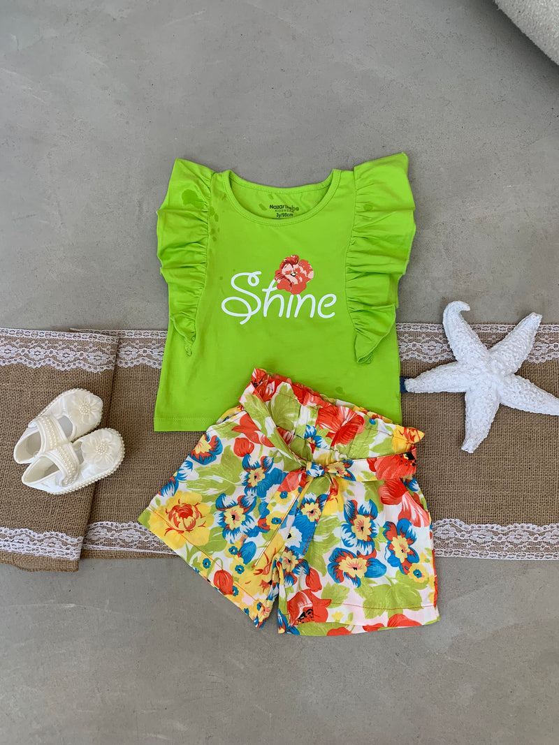 SET ME BLUZE DHE PANTALLONA TE SHKURTER ME LULE