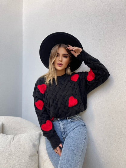PULOVER ME ZEMRA TE KUQE
