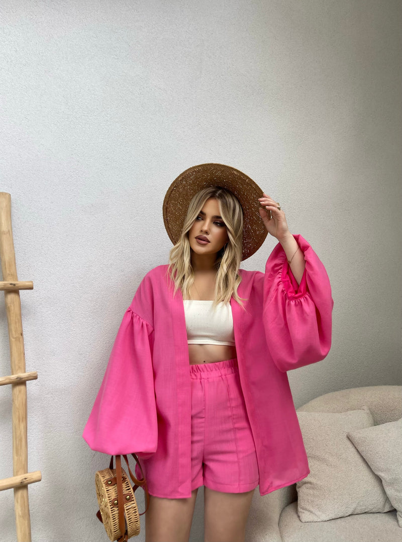 SET KIMONO ME PANTALLONA TE SHKURTER