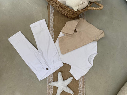 SET ME TRE PJESE/ BLUZE KEMISHE DHE PANTALLONA