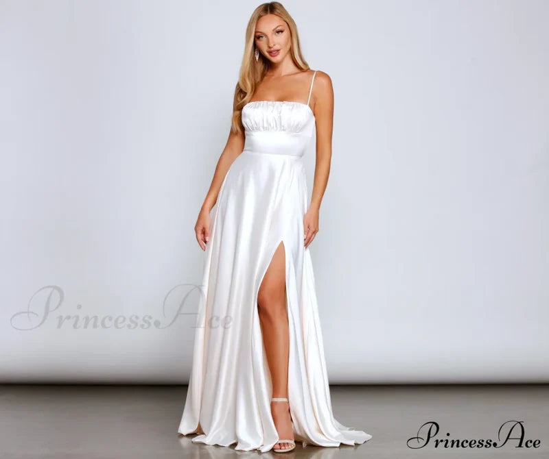 Jenny A-Line Satin Formal Dress - Lady Occasions