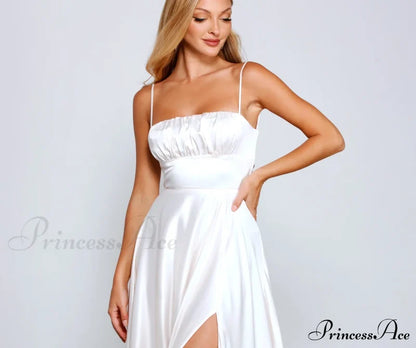 Jenny A-Line Stylish Satin Formal Dress S.o. Long Dresses