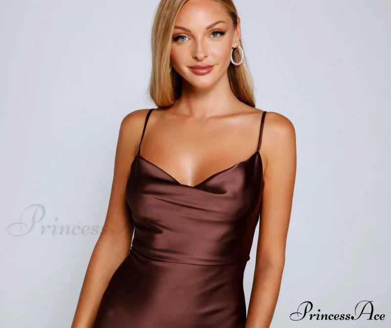 Keep It Sleek Charming Satin Mini Dress Dressy Dresses